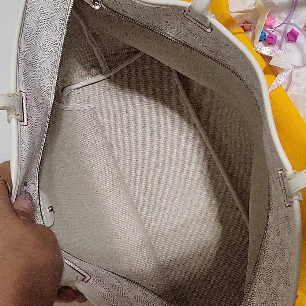 GOYARD Artois White Chevron Tote St Louis Canvas Coated PM Tote Bag - Picture 4 of 10